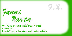 fanni marta business card